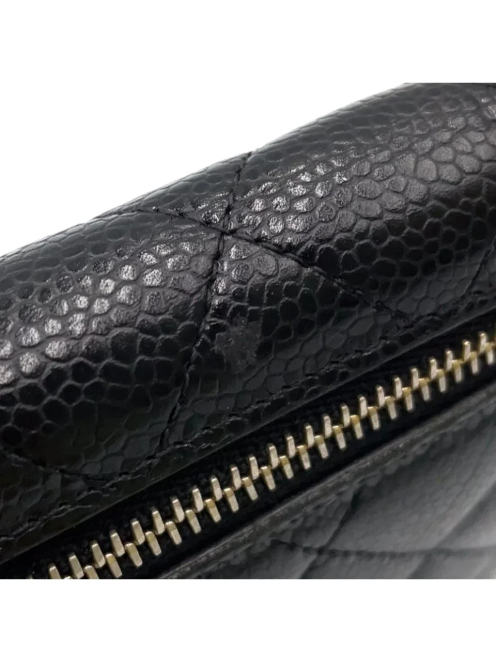 Chanel Classic Small Flap Wallet Random Caviar Leather Black Trifold Gold
